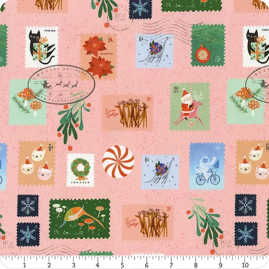 Tiny Christmas Cotton Candy Christmas Stamps Yardage SKU# 37132-15