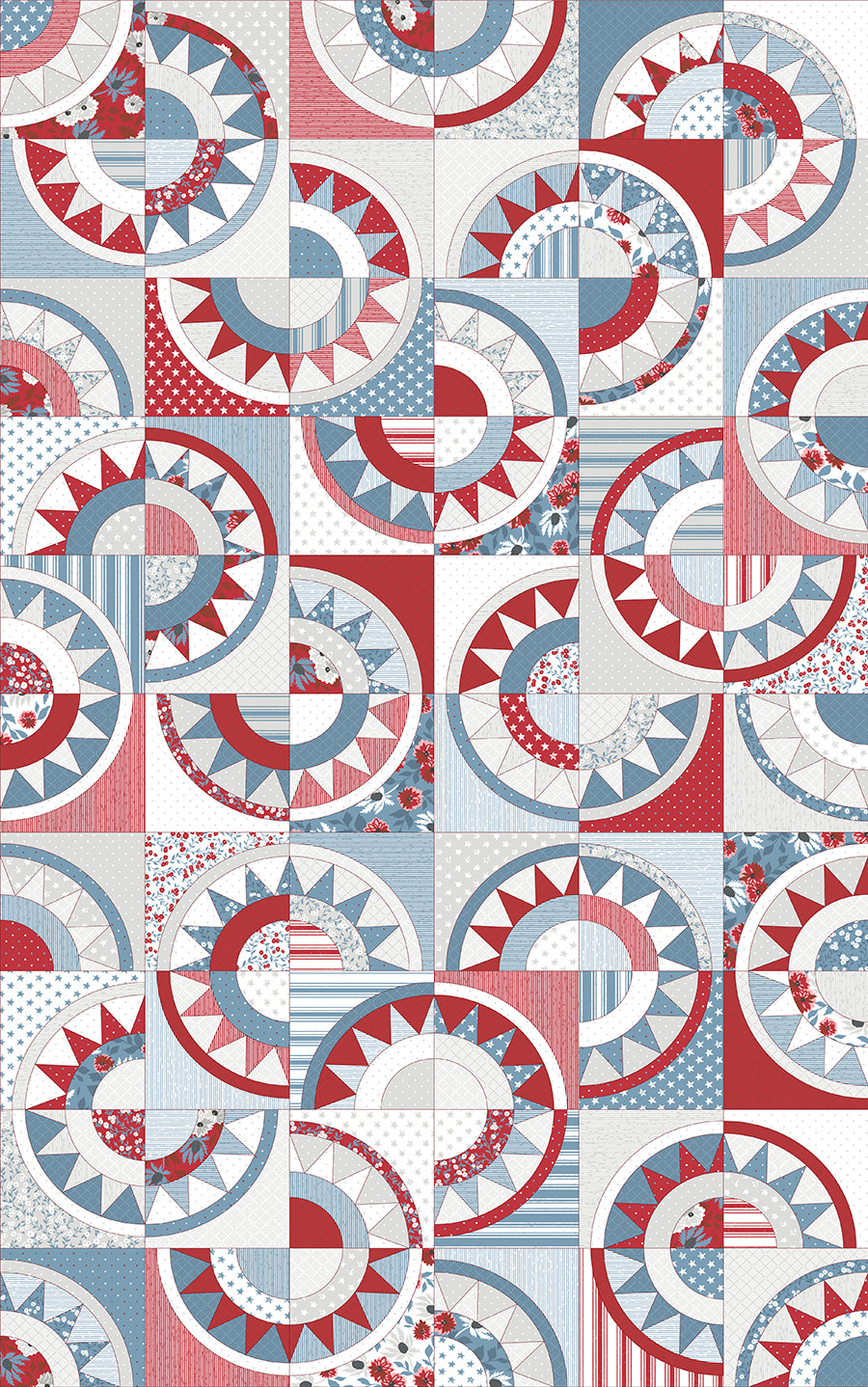 Old Glory Multi 60" NY Beauty Cheater Quilt Yardage SKU# 5208-1– Lella Boutique