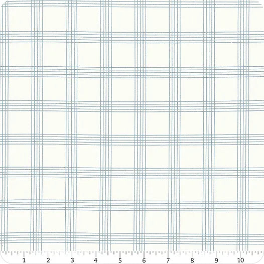 Nantucket Summer Cream and Light Blue Plaid Yardage SKU# 55262-24