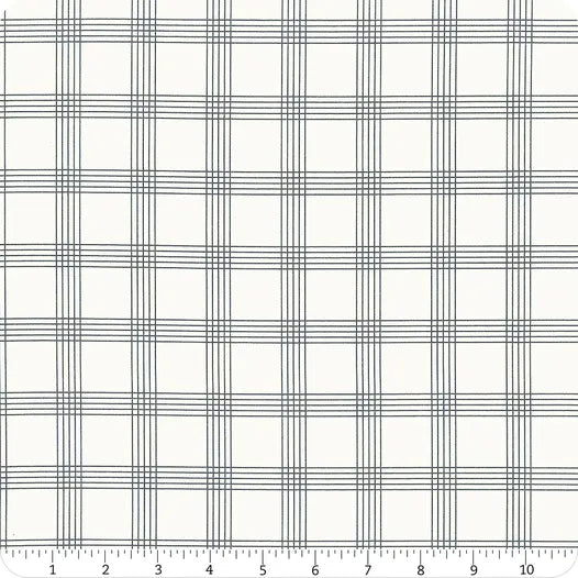 Nantucket Summer Cream and Navy Plaid Yardage SKU# 55262-11