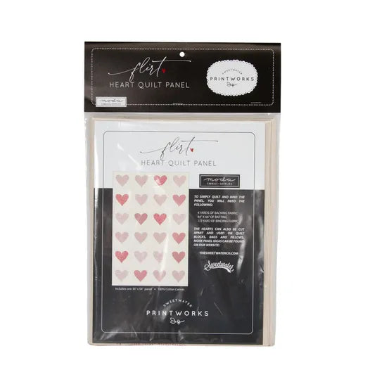 CLEARANCE - Valentine Flirt Heart Quilt Panel- Notions