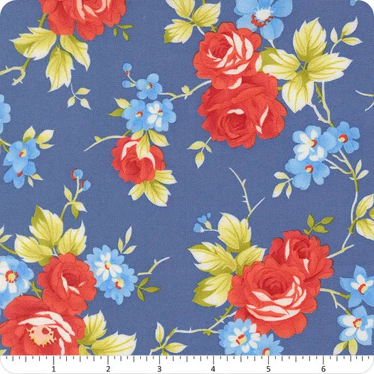 Rosie Denim Jeans Country Rose 108" Wide Yardage SKU# 108038-19 Wide Backing Fig Tree