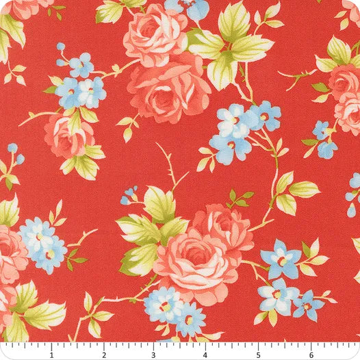 Rosie Strawberry Country Rose Yardage SKU# 35420-14 Fig Tree