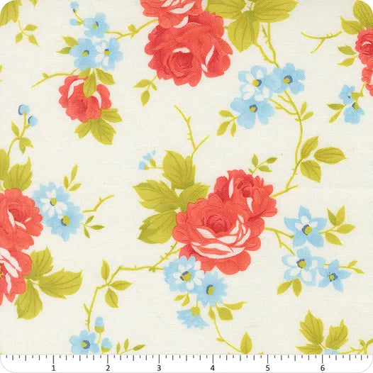 Rosie Whipped Cream Country Rose 108" Wide Yardage SKU# 108038-11 Wide Backing Fig Tree