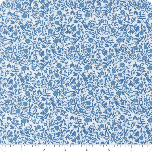 Blueprint White Blue Frolic Yardage SKU# 55335-11