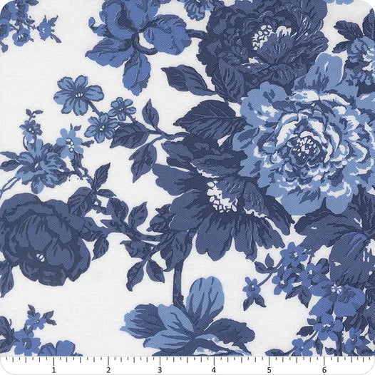 Blueprint White Navy Heirloom Yardage SKU# 55330-26