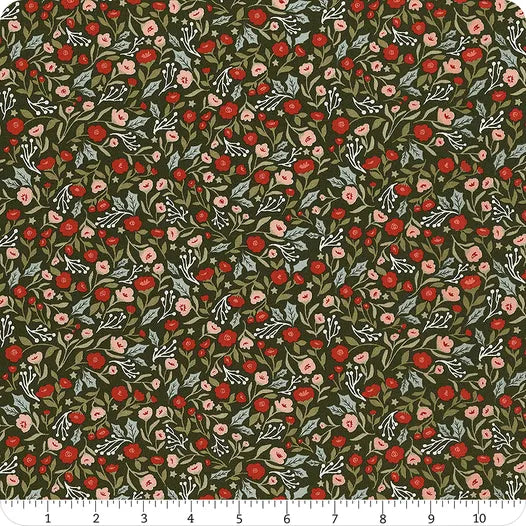 Berry & Pine Wintergreen Christmas Posies Yardage SKU# 5241-13