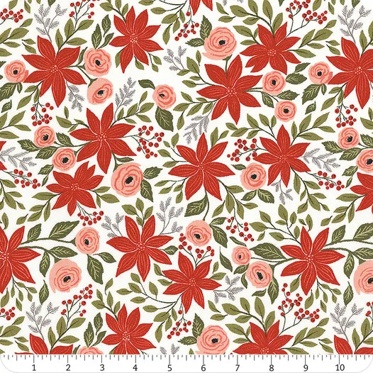 Berry & Pine Snow Poinsettia Party Yardage SKU# 5240-11