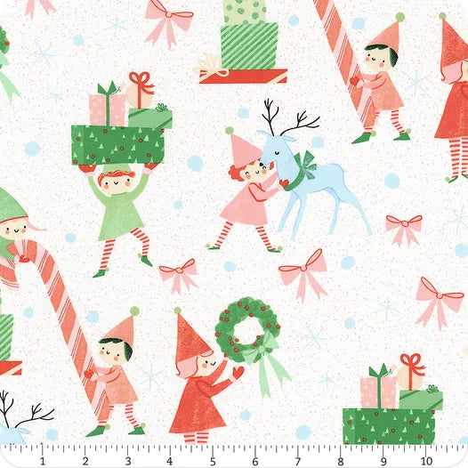 Tiny Christmas Snow Elves Yardage SKU# 37131-11