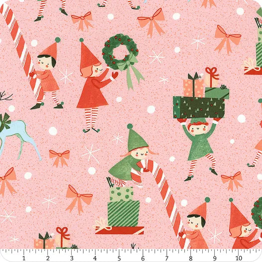 Tiny Christmas Cotton Candy Elves Yardage SKU# 37131-15