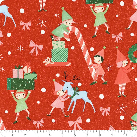 Tiny Christmas Christmas Red Elves Yardage SKU# 37131-12