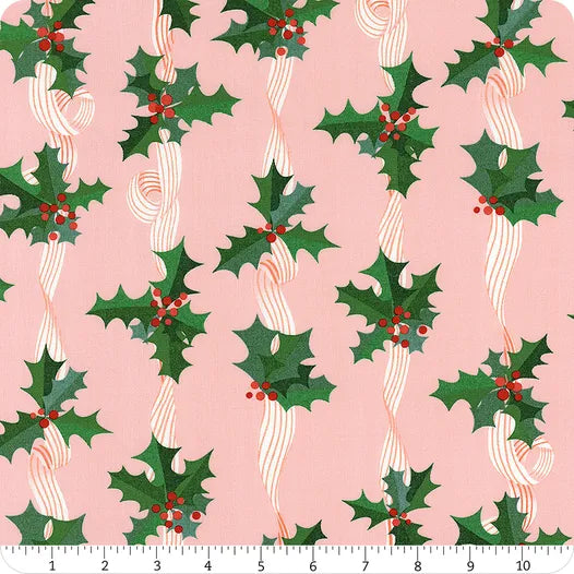 Tiny Christmas Cotton Candy Holly Yardage SKU# 37133-15