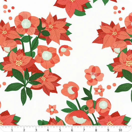 Tiny Christmas Snow Poinsettia Yardage SKU# 37130-11