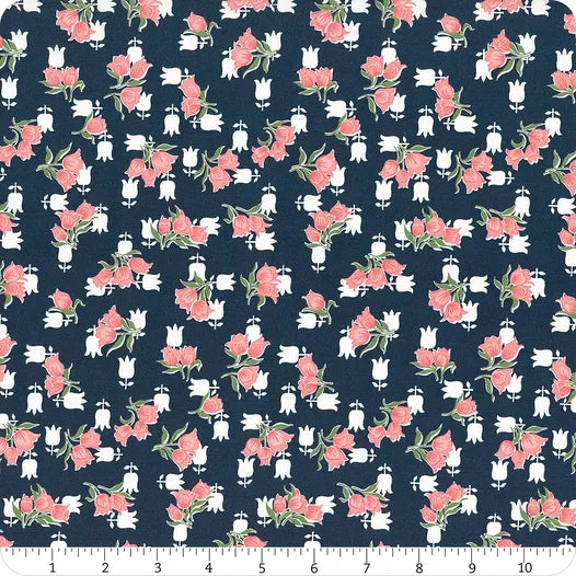 Rosemary Cottage Navy Tulips Yardage SKU 55314-14