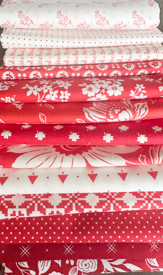 Red and White 2 Fat Quarter Bundle