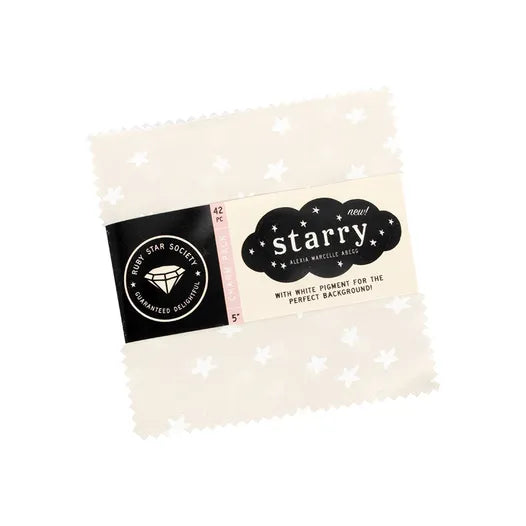 New White on Natural Starry Charm Pack Alexia Abegg for Ruby Star Society