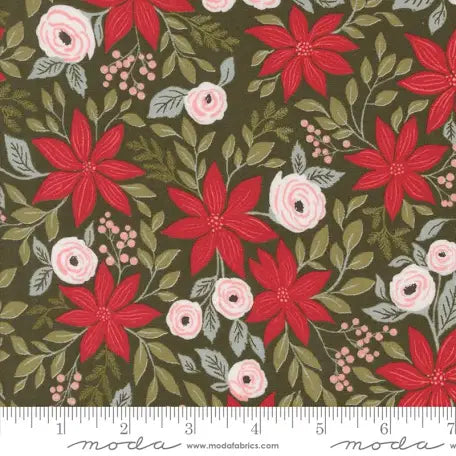 Berry & Pine Wintergreen Poinsettia Party Yardage SKU# 5240-13