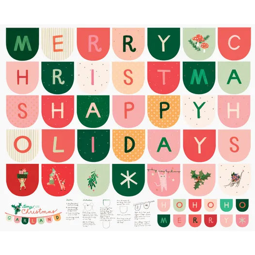 Tiny Christmas Snow Garland Project Panel SKU# 37138-11 Yardage