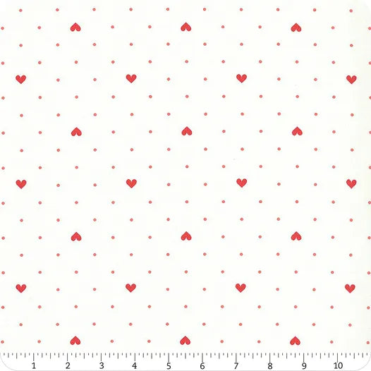 Lighthearted 108" Cream Red Heart Dot Yardage Wide Backing 108009-11