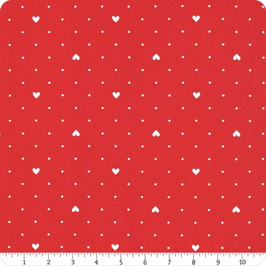 Lighthearted 108" Red Heart Dot Yardage Wide Backing 108009-12