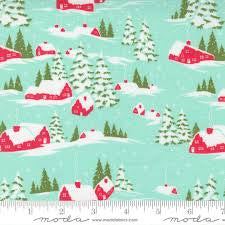 CLEARANCE - Merry Little Christmas Aqua - Yardage 55240 16