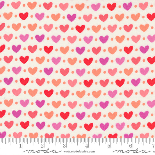 Sincerely Yours Heart Fabric Ivory