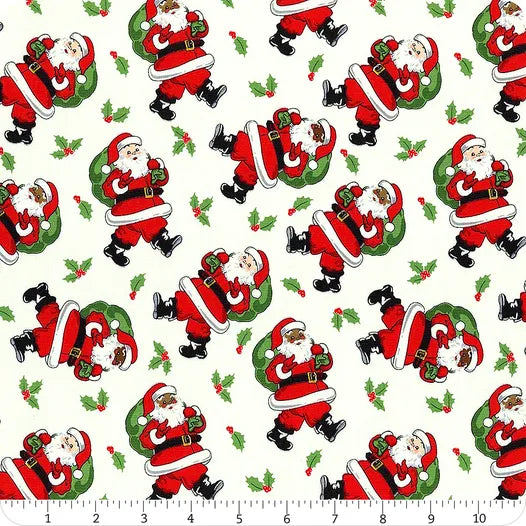 Christmas CLEARANCE - Holly Jolly Snow Jolly Santa Yardage SKU# 31180-11
